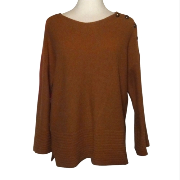 Gerard Darel Paris Boatneck Caramel Color Stanley Wool Cashmere Knit Sz 2 Medium - Picture 2 of 8